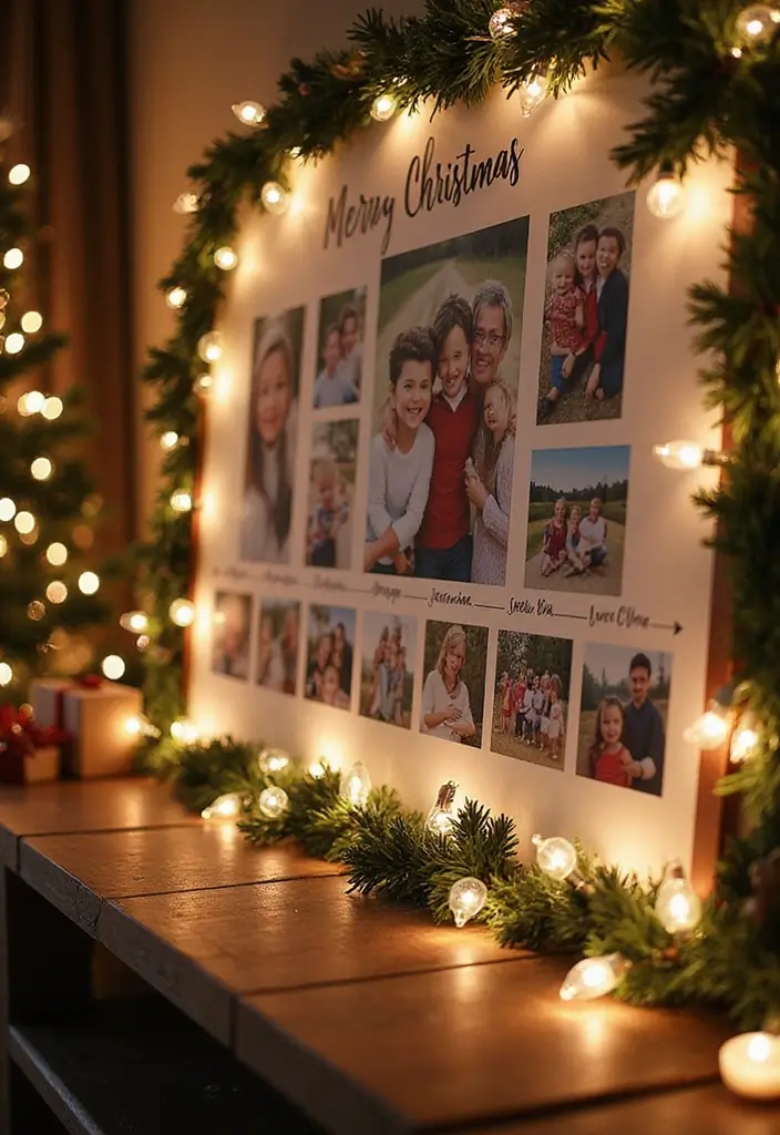 27 Christmas Photo Box Ideas That Display Holiday Memories - 10. Family Christmas Timeline
