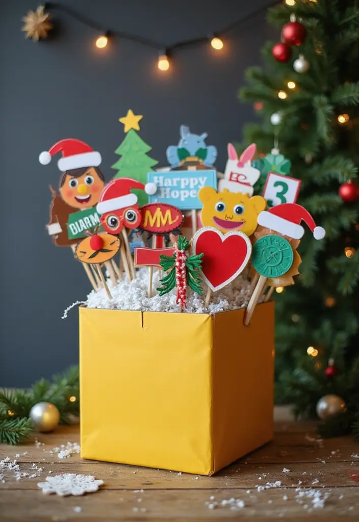 27 Christmas Photo Box Ideas That Display Holiday Memories - 15. Fun Photo Booth Props Box