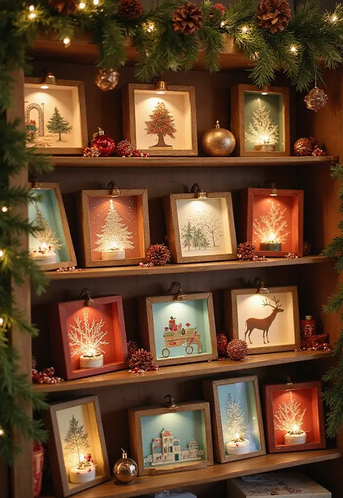 27 Christmas Photo Box Ideas That Display Holiday Memories - 21. Seasonal Picture Shadow Boxes