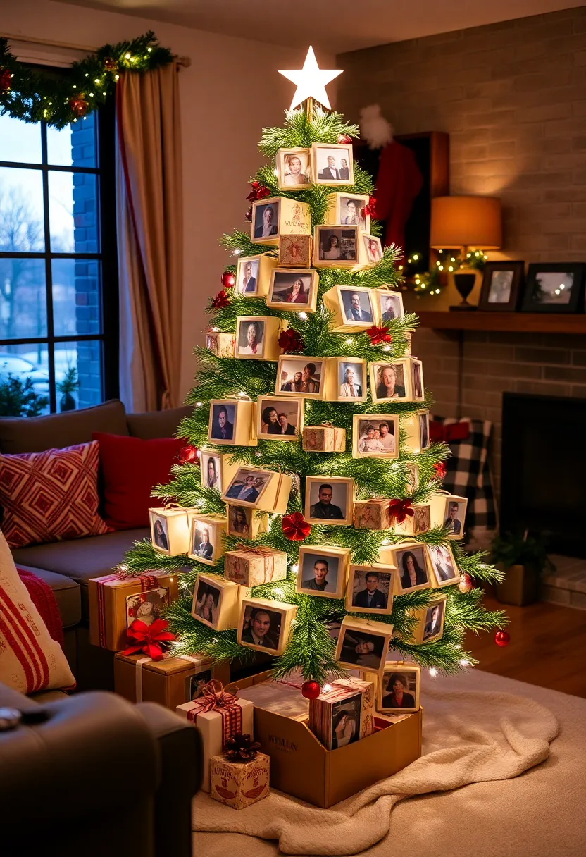 27 Christmas Photo Box Ideas That Display Holiday Memories - 23. Memory Box Tree