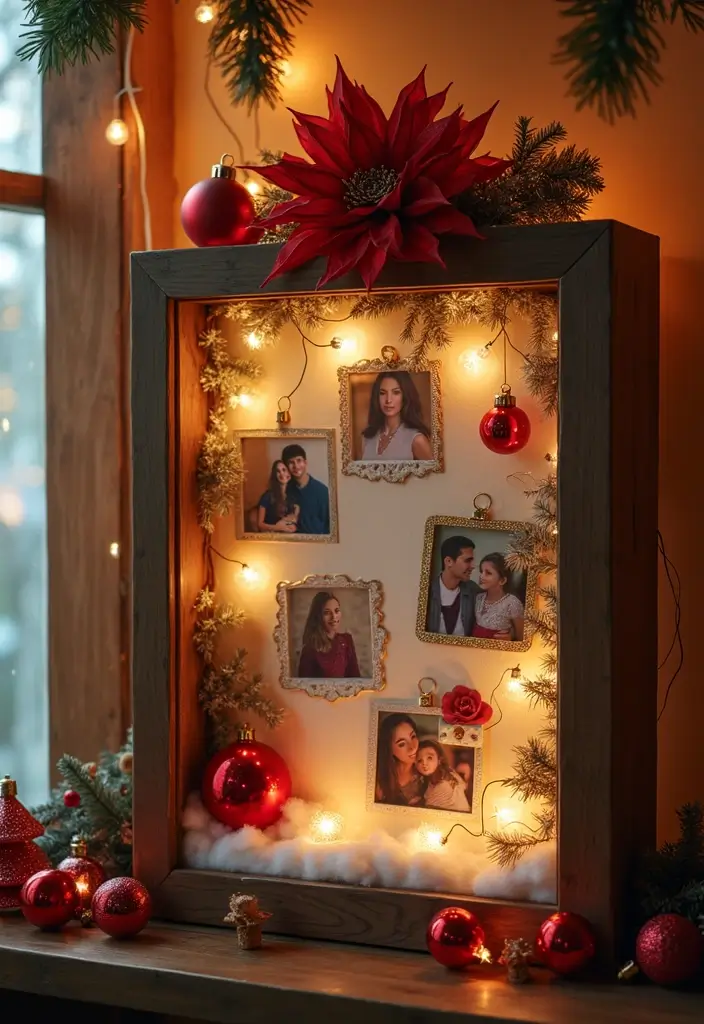 27 Christmas Photo Box Ideas That Display Holiday Memories - 4. Shadow Box of Holiday Memories