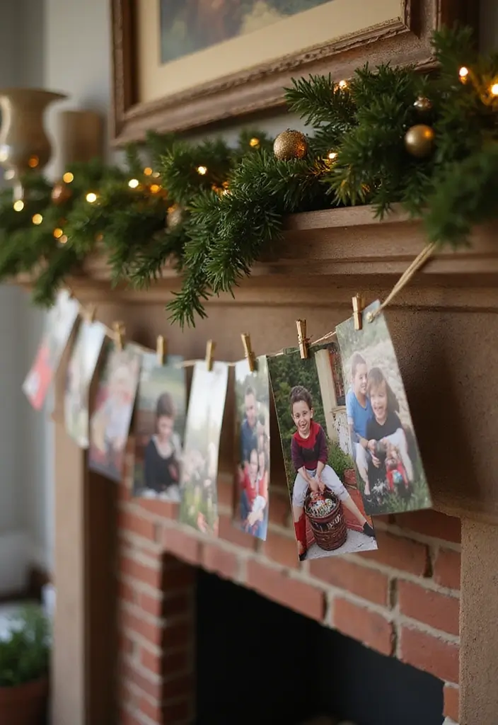 27 Christmas Photo Box Ideas That Display Holiday Memories - 5. Memory Garland