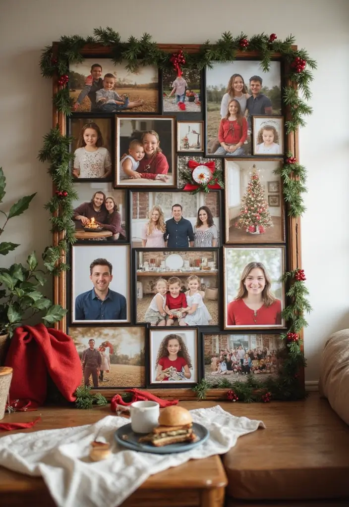 27 Christmas Photo Box Ideas That Display Holiday Memories - 8. DIY Photo Collage Frame