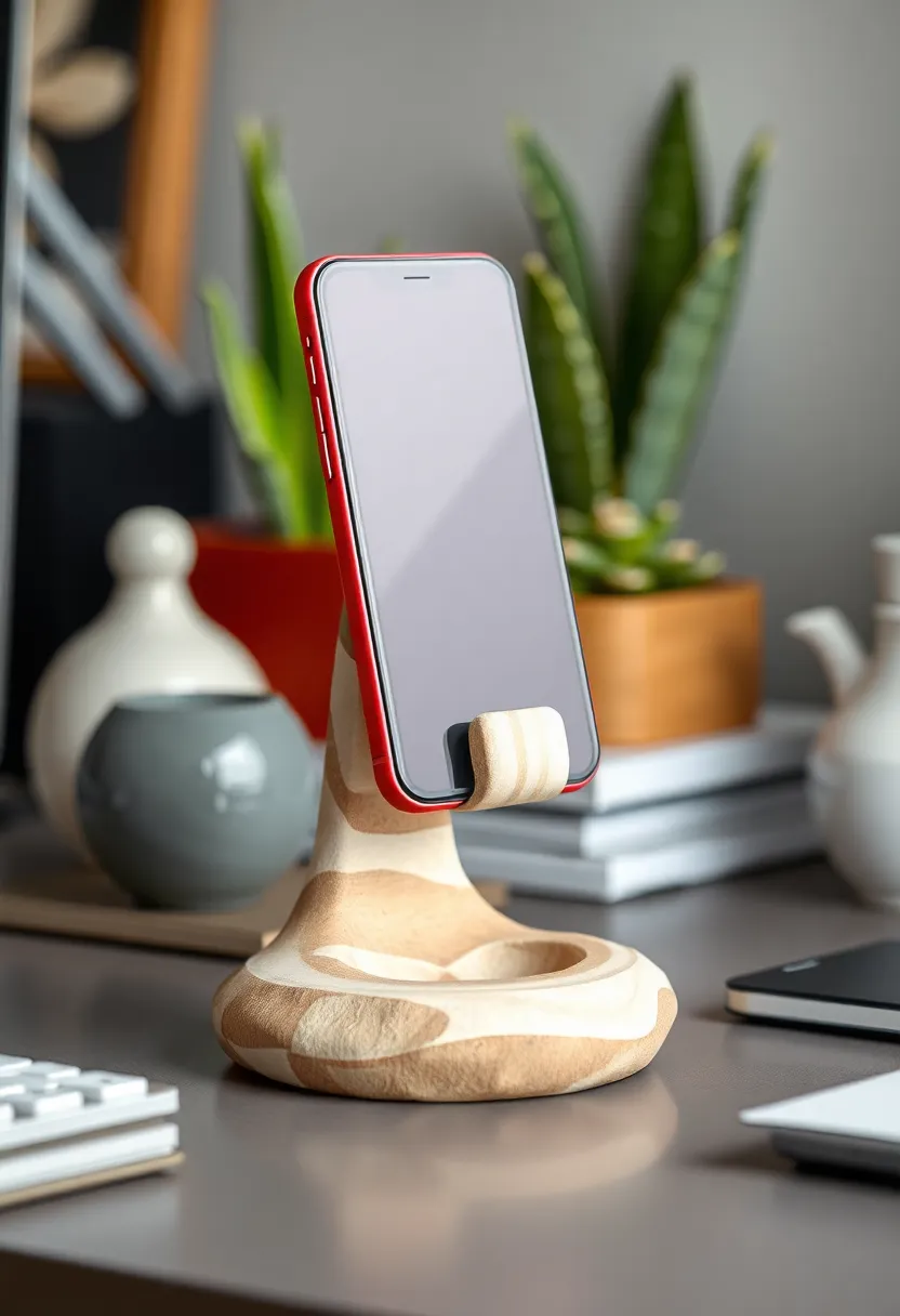 27 Clay Decoration Ideas That Inspire Crafting Fun and Creativity - 25. Clay Phone Stand