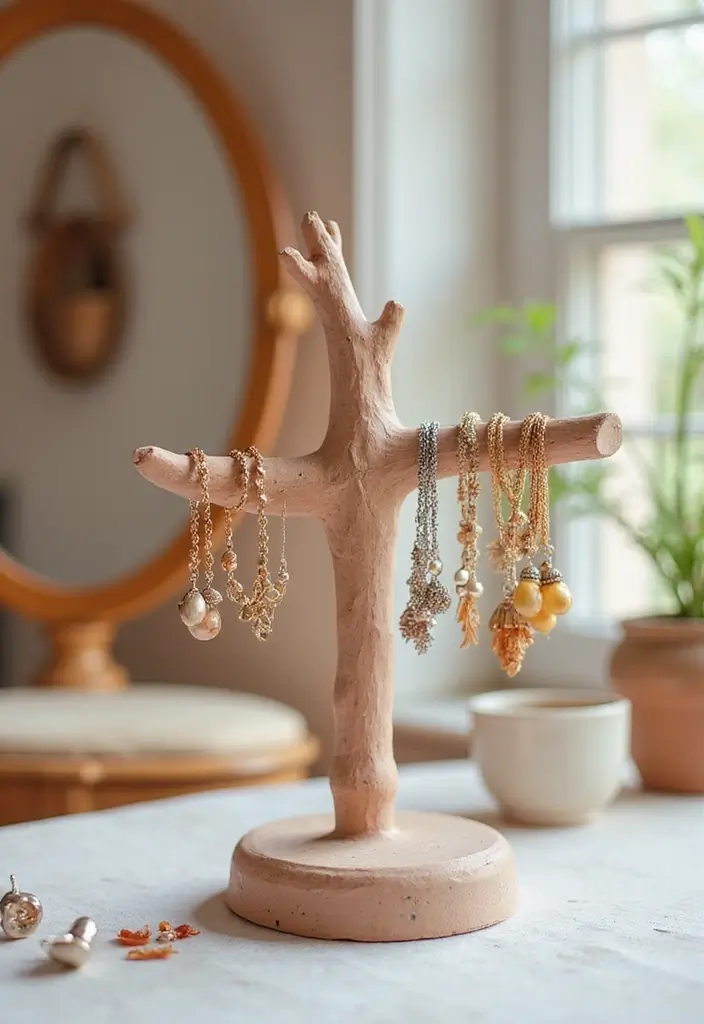 27 Clay Decoration Ideas That Inspire Crafting Fun and Creativity - 4. Clay Jewelry Stand
