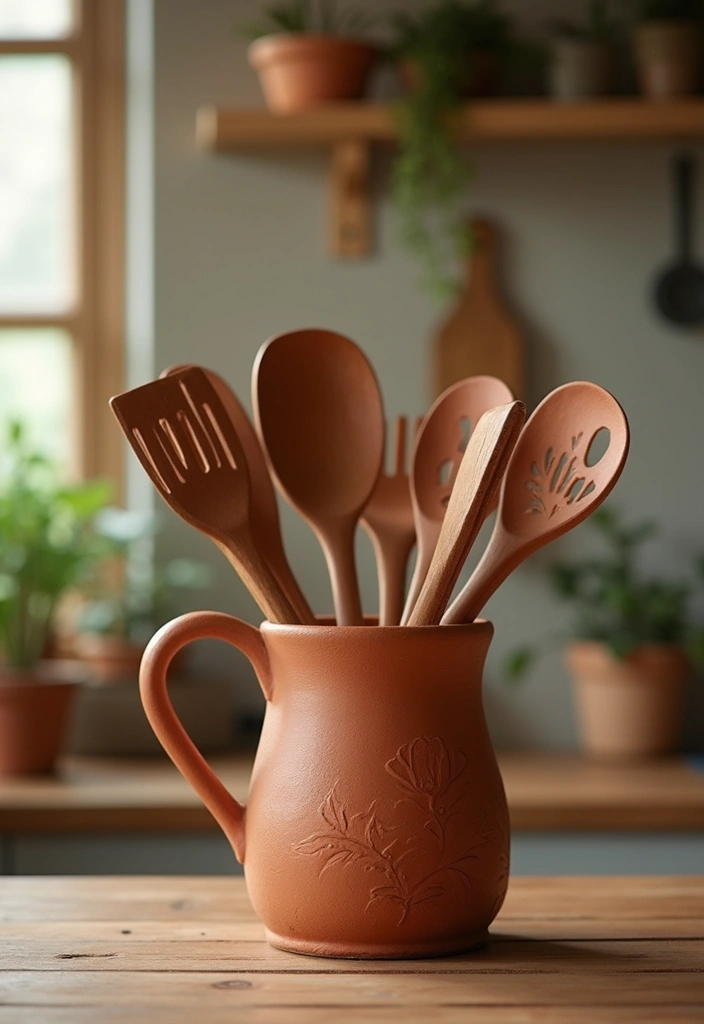 27 Clay Decoration Ideas That Inspire Crafting Fun and Creativity - 9. Clay Utensil Holder