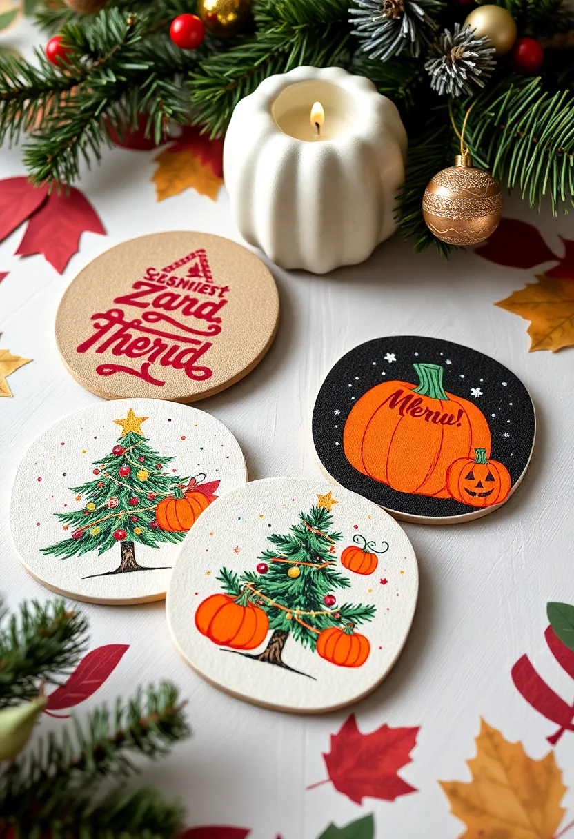 27 Coaster Painting Ideas That Are Fun Easy and Functional - 18. Celebrate Holidays