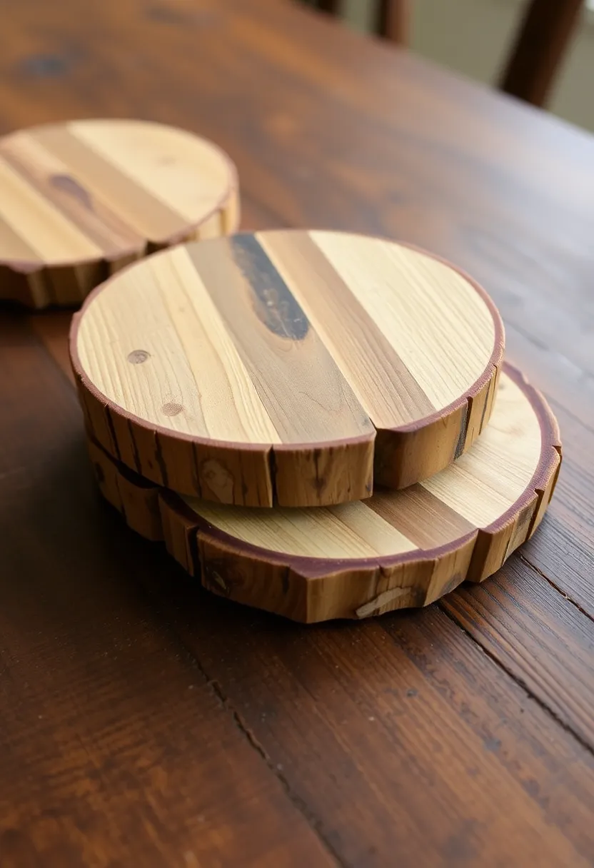 27 Coaster Painting Ideas That Are Fun Easy and Functional - 20. Reclaimed Wood Coasters