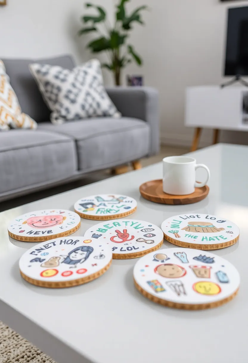 27 Coaster Painting Ideas That Are Fun Easy and Functional - 21. Doodle Designs