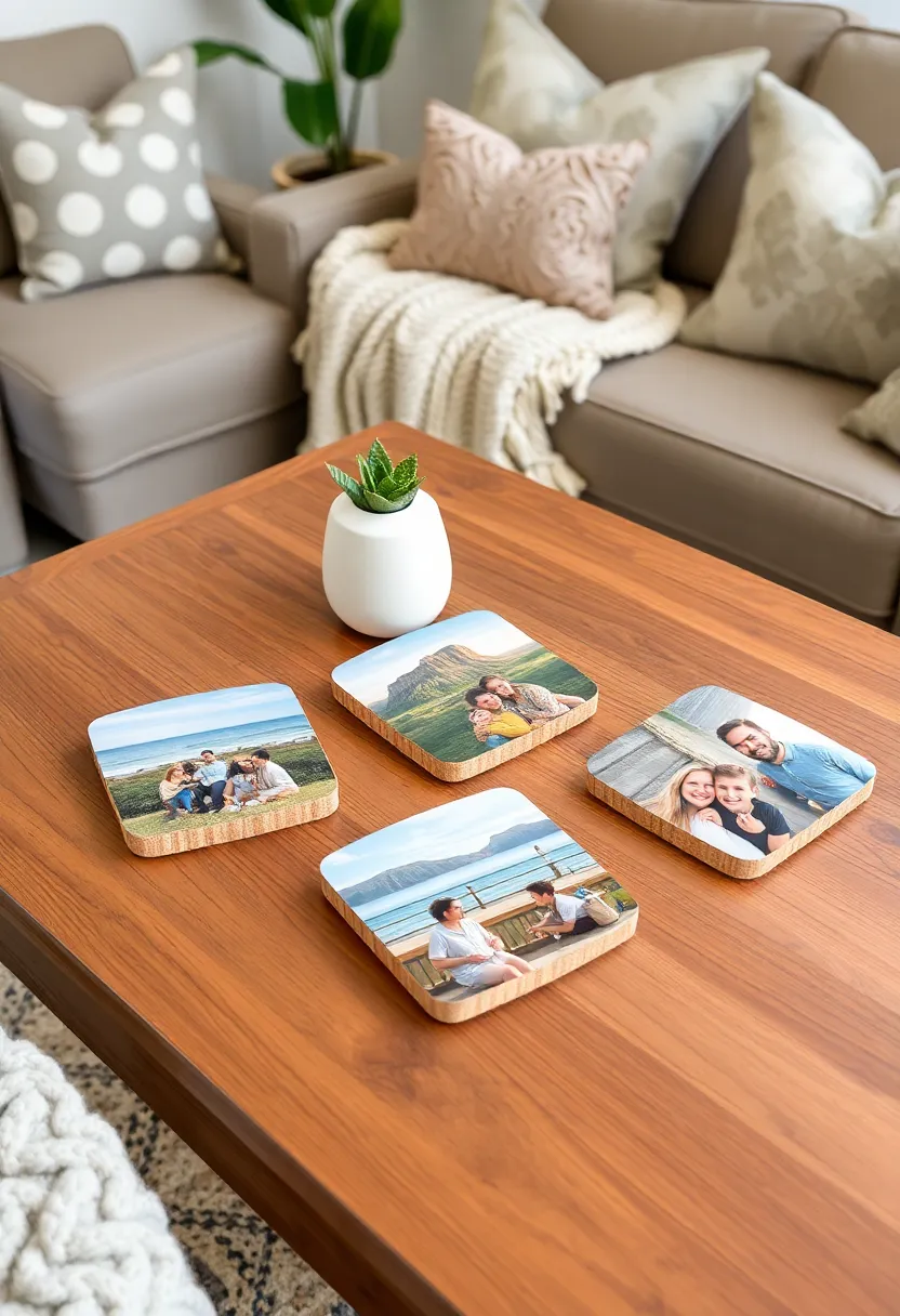 27 Coaster Painting Ideas That Are Fun Easy and Functional - 4. Personalized Photo Coasters