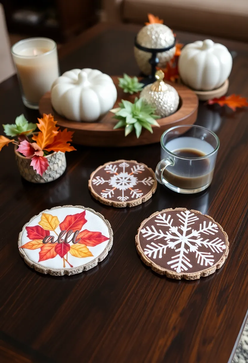27 Coaster Painting Ideas That Are Fun Easy and Functional - 5. Seasonal Themes