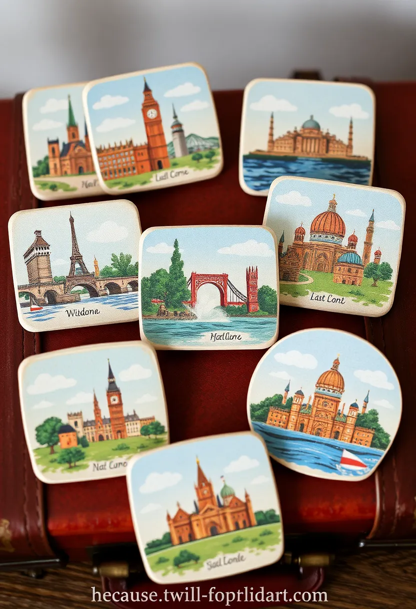 27 Coaster Painting Ideas That Are Fun Easy and Functional - 7. Travel-Inspired Coasters