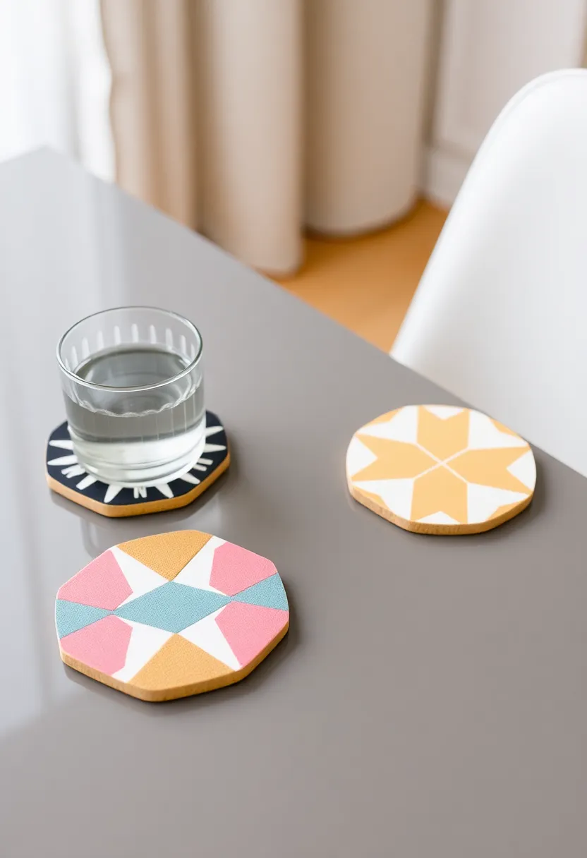 27 Coaster Painting Ideas That Are Fun Easy and Functional - 8. Geometric Designs