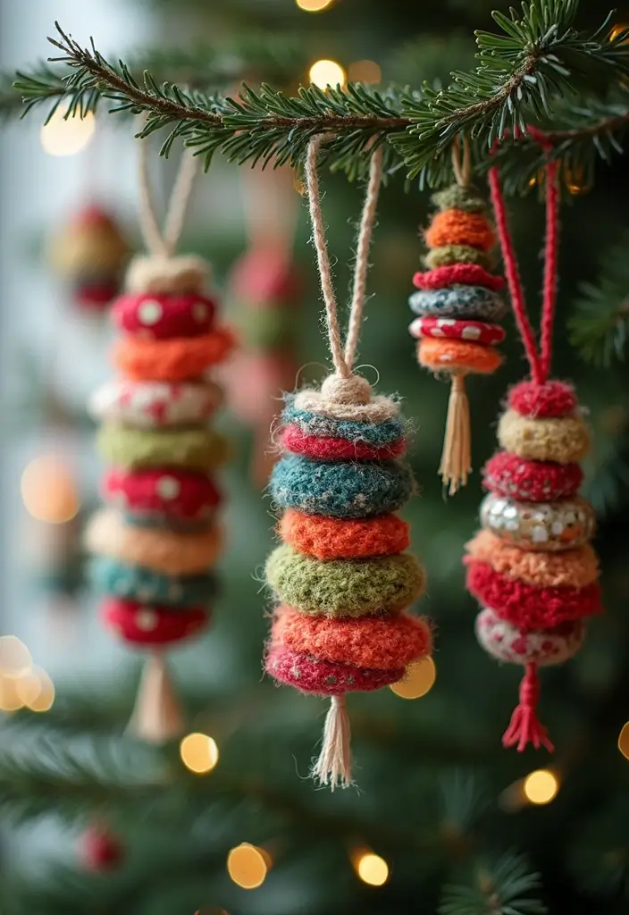 27 Craft Ideas For Christmas Gifts That Are Thoughtful and Handmade - 2. Fabric Scrap Ornaments