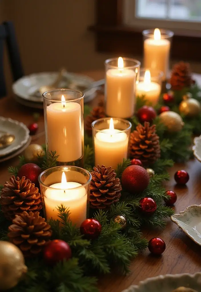 27 Craft Ideas For Christmas Gifts That Are Thoughtful and Handmade - 4. Pine Cone Candle Centerpieces