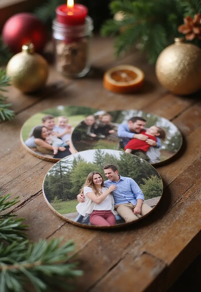 27 Craft Ideas For Christmas Gifts That Are Thoughtful and Handmade - 8. Personalized Photo Coasters