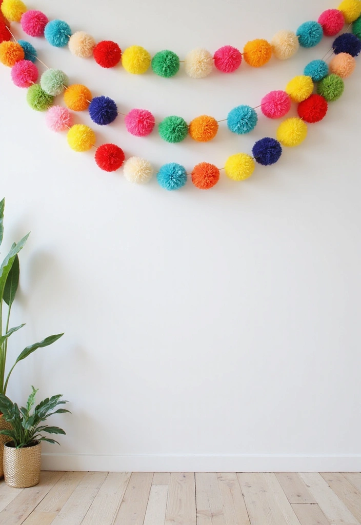 27 Craft Ideas That Are Easy, Fun, And Perfect For Everyone - 15. Handmade Pom-Pom Garland