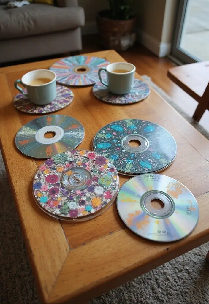 27 Craft Ideas That Are Easy, Fun, And Perfect For Everyone - 24. Upcycled CD Coasters