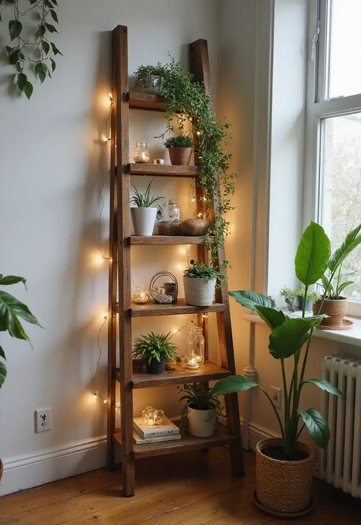 27 Craft Ideas That Are Easy, Fun, And Perfect For Everyone - 7. Upcycled Ladder Display