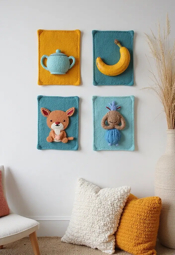 27 Cute Craft Ideas For Your Room That Inspire Cozy Vibes 21. Felt Wall Art