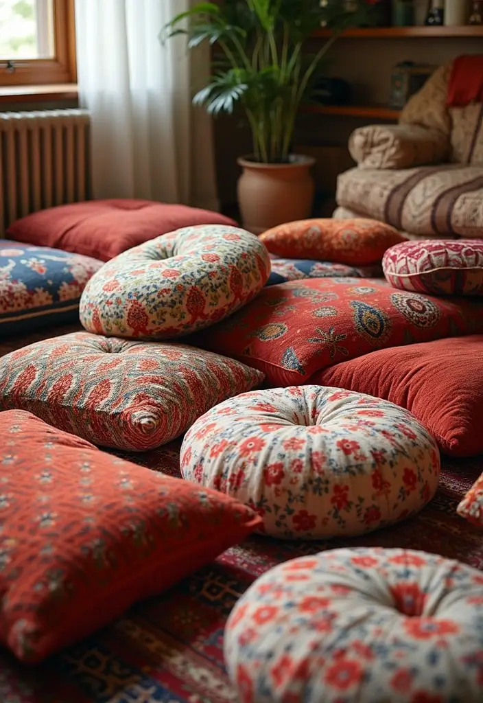 27 Cute Craft Ideas For Your Room That Inspire Cozy Vibes 25. Cozy Floor Cushions
