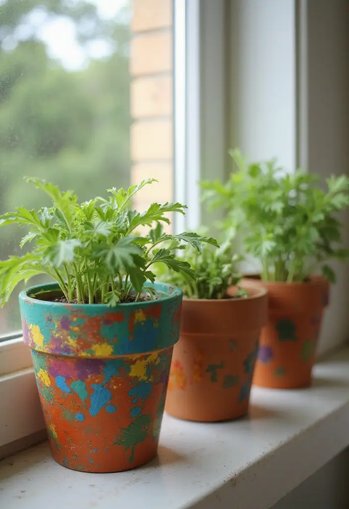 27 Cute Craft Ideas For Your Room That Inspire Cozy Vibes 3. Painted Plant Pots