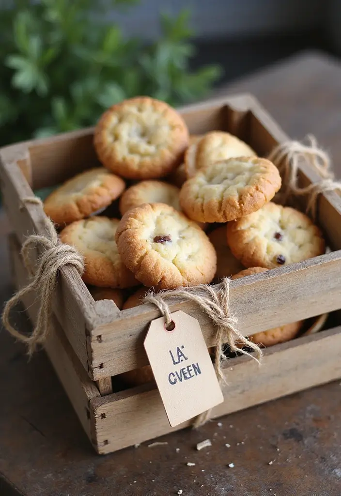 27 DIY Cookie Box Ideas That Make Treats Extra Special - 1. Rustic Wooden Crate