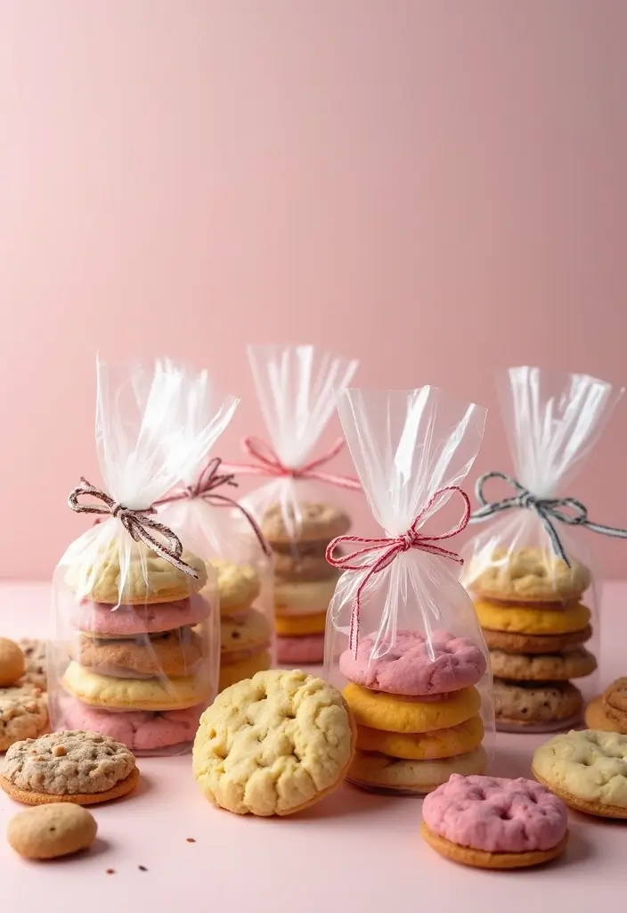27 DIY Cookie Box Ideas That Make Treats Extra Special - 6. Clear Plastic Cookie Bags