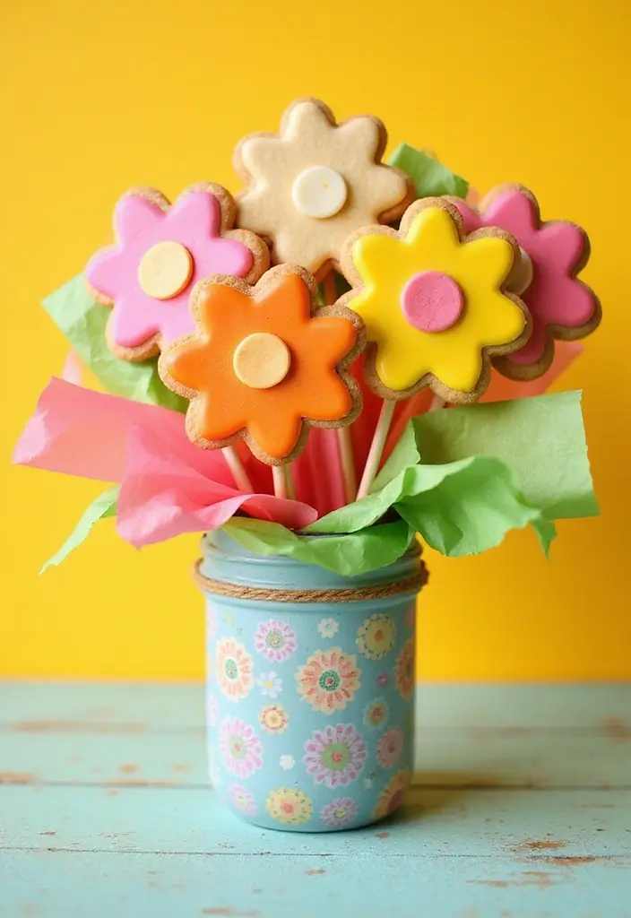 27 DIY Cookie Box Ideas That Make Treats Extra Special - 8. Cookie Bouquet