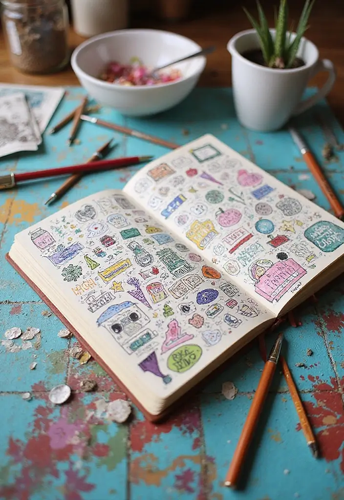 27 DIY Journal Ideas That Anyone Can Try for Personalized Notebooks - 11. Doodle Journal
