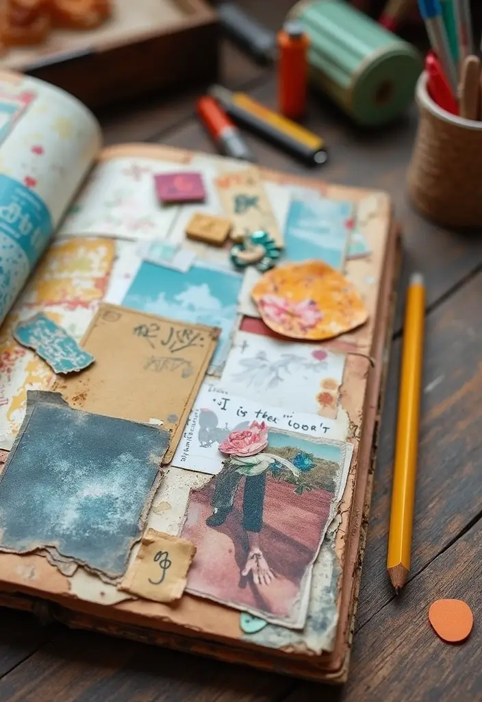 27 DIY Journal Ideas That Anyone Can Try for Personalized Notebooks - 6. Scrapbook Style Journal