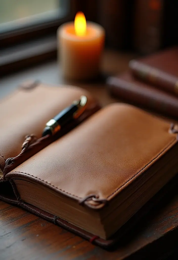 27 DIY Journal Ideas That Anyone Can Try for Personalized Notebooks - 7. Leather Bound Journal