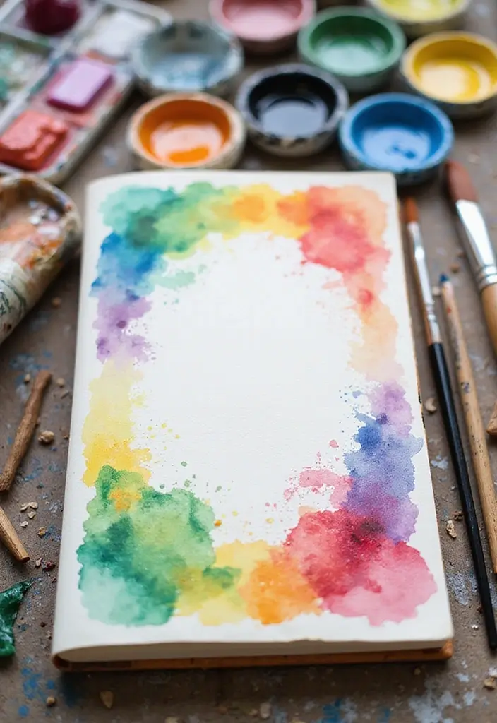 27 DIY Journal Ideas That Anyone Can Try for Personalized Notebooks - 8. Watercolor Painted Journal