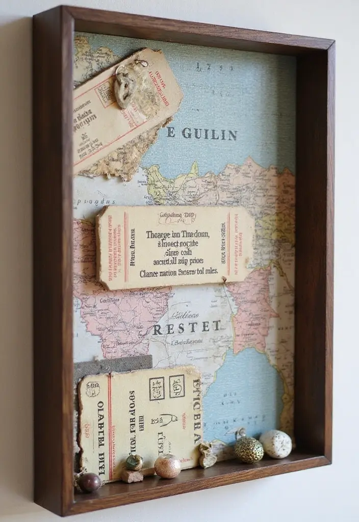 27 DIY Shadow Box Ideas That Showcase Memories Beautifully - 1. Travel Ticket Memories