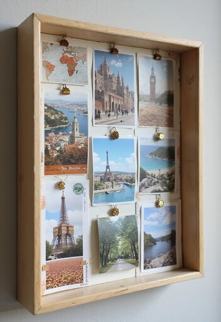 27 DIY Shadow Box Ideas That Showcase Memories Beautifully - 10. Postcard Travel Journey