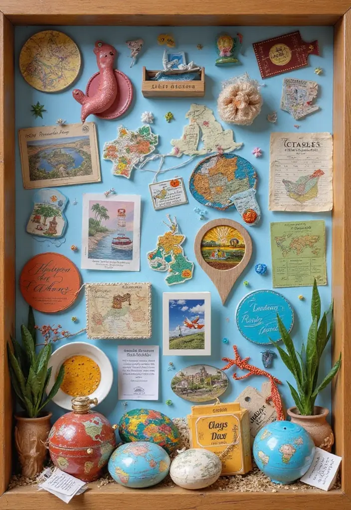 27 DIY Shadow Box Ideas That Showcase Memories Beautifully - 11. DIY Travel Shadow Box for Kids