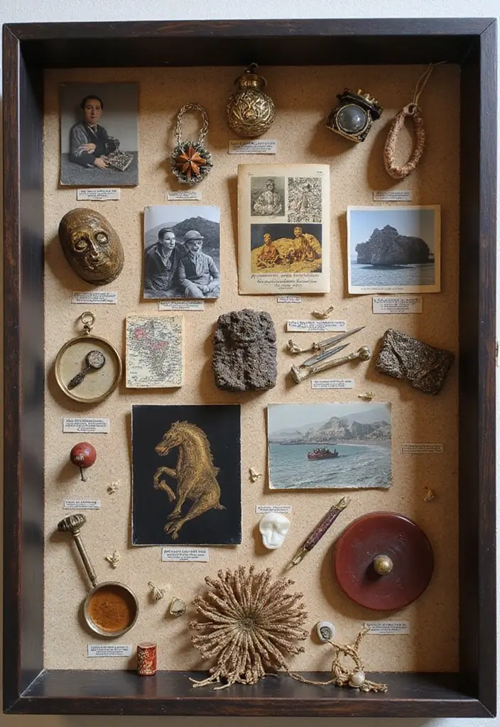 27 DIY Shadow Box Ideas That Showcase Memories Beautifully - 16. Cultural Keepsake Display