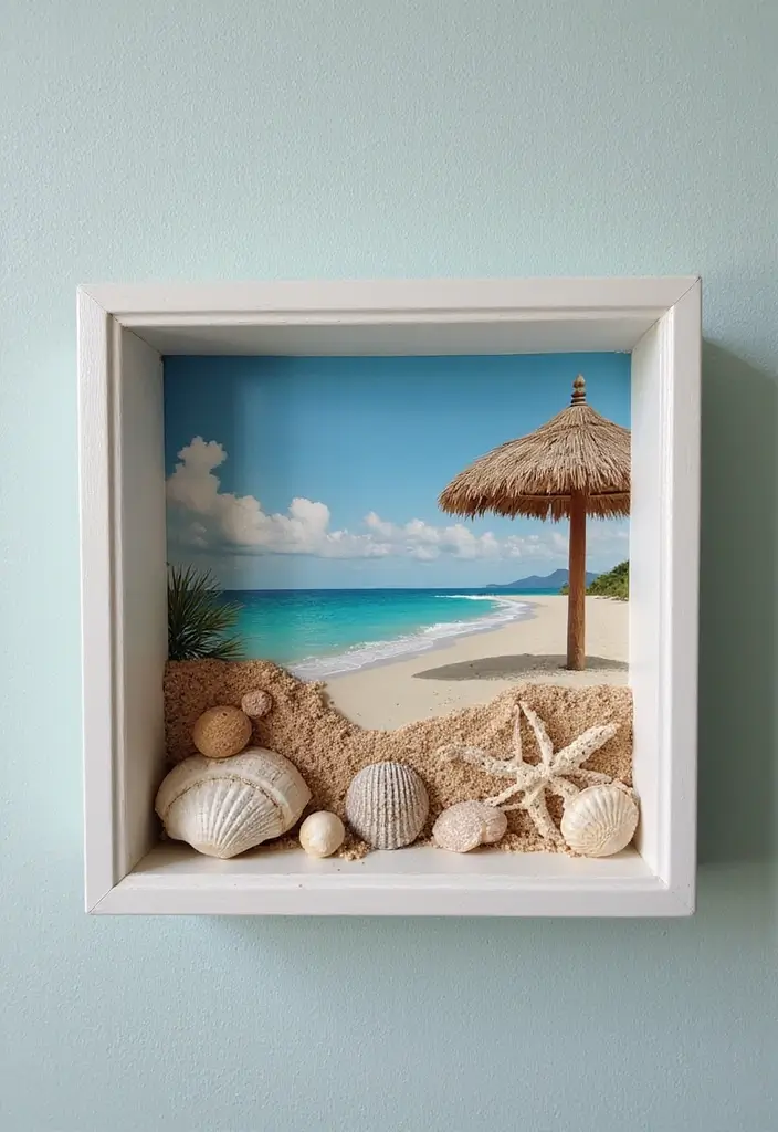 27 DIY Shadow Box Ideas That Showcase Memories Beautifully - 18. Beachy Vibe Shadow Box