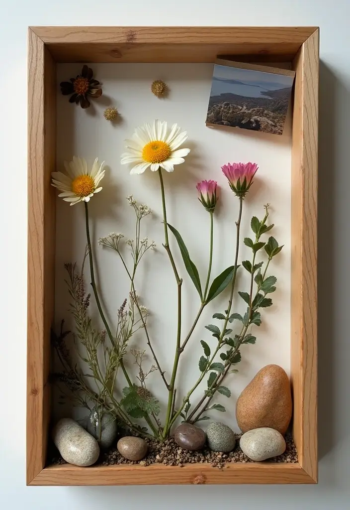 27 DIY Shadow Box Ideas That Showcase Memories Beautifully - 5. Nature Escape Collection