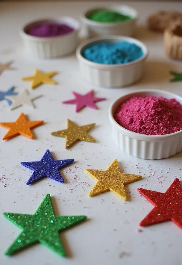 27 Diwali DIY Decoration Ideas That Make Your Festival Bright and Colorful - 15. Eco-Friendly Glitter Decorations
