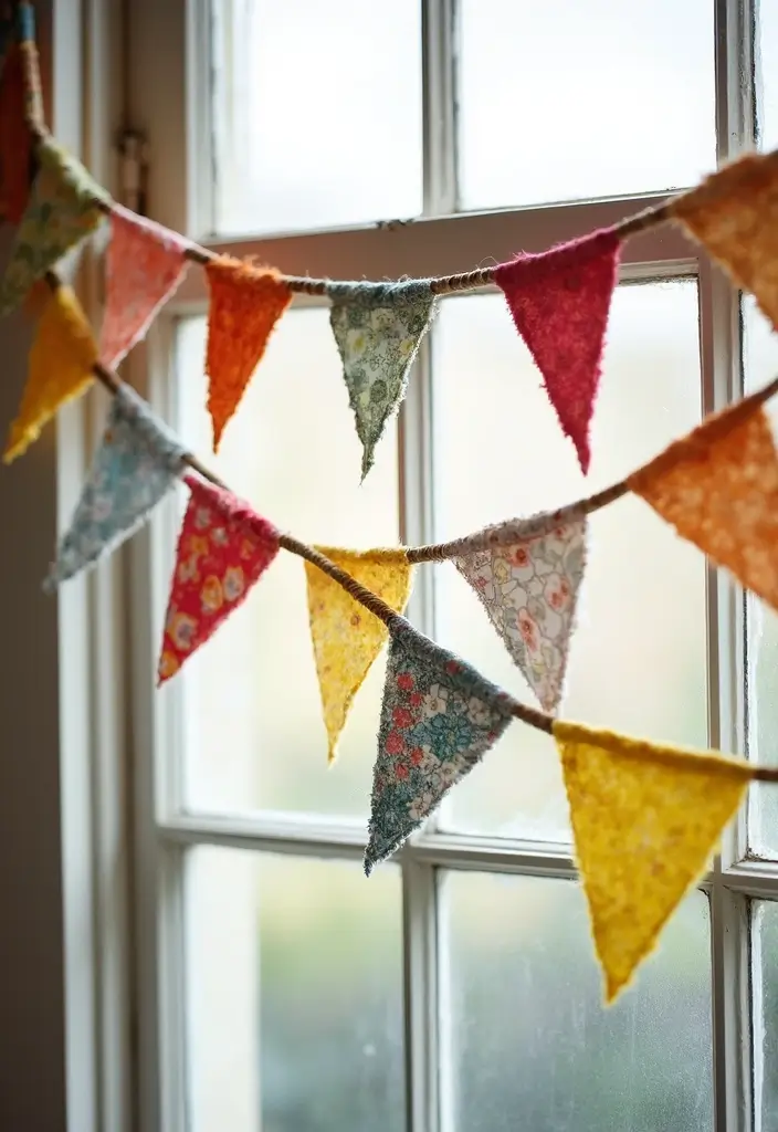 27 Diwali DIY Decoration Ideas That Make Your Festival Bright and Colorful - 7. Recycled Fabric Buntings