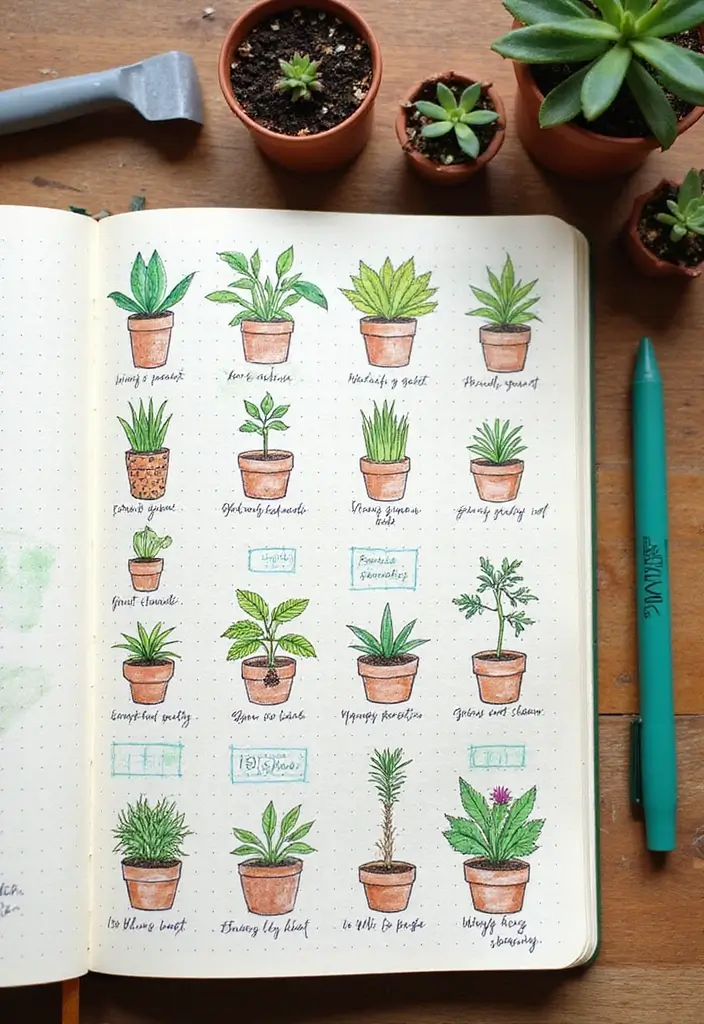 27 Dot Grid Journal Ideas That Make Planning Easy and Fun - 11. Gardening Journal