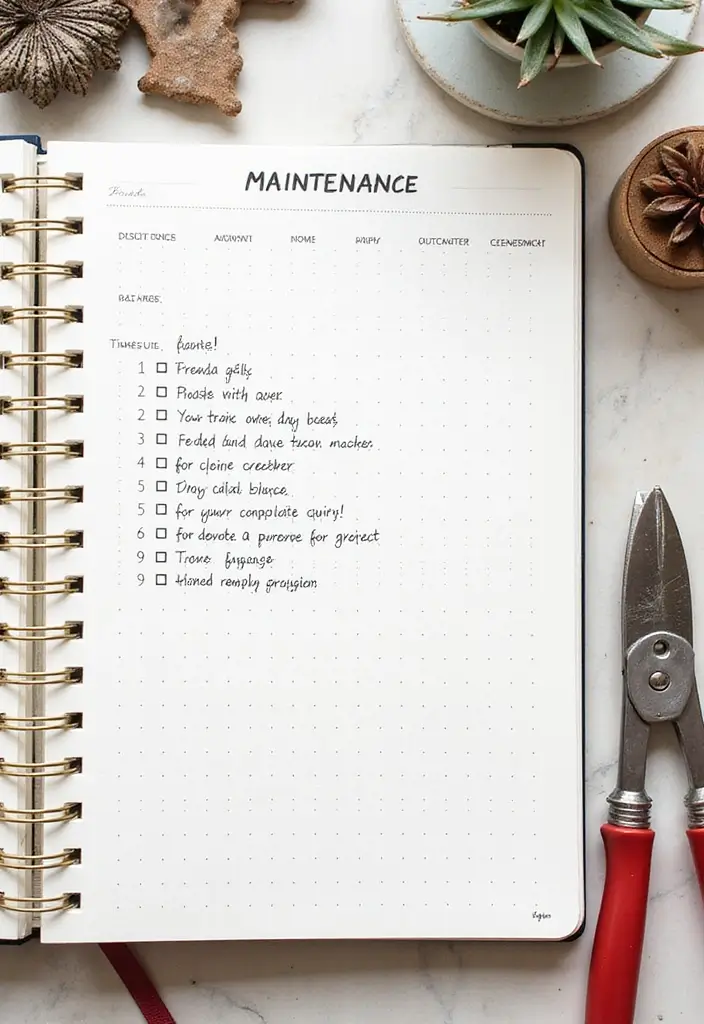 27 Dot Grid Journal Ideas That Make Planning Easy and Fun - 5. Home Maintenance Checklist