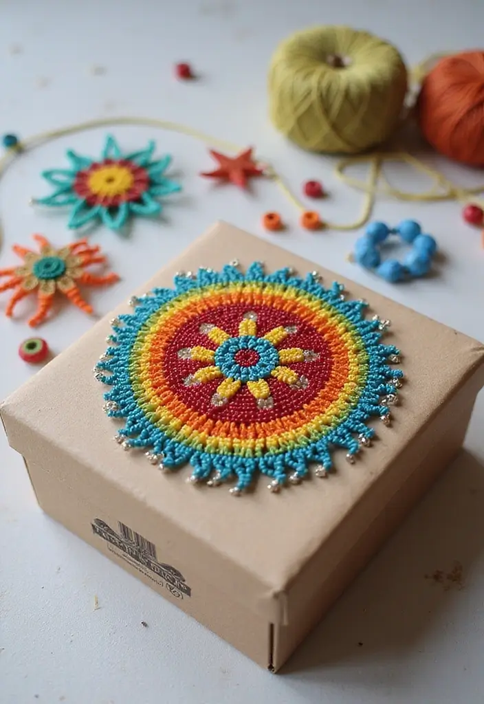 27 Easy Valentines Box Ideas That Are Quick Fun and Cute - 16. Beaded Box Cover