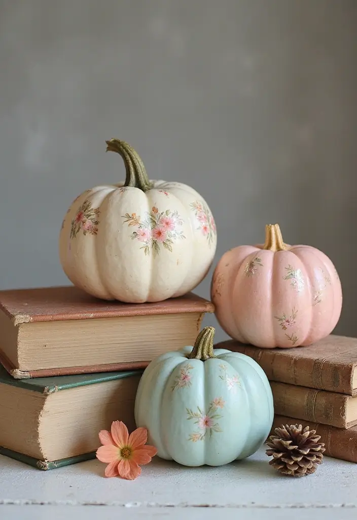27 Fall Pumpkin Painting Ideas That Are Fun, Easy, and Festive - 11. Vintage-Inspired Pumpkins