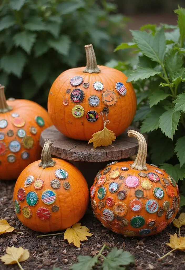 27 Fall Pumpkin Painting Ideas That Are Fun, Easy, and Festive - 26. Recycled Material Pumpkins
