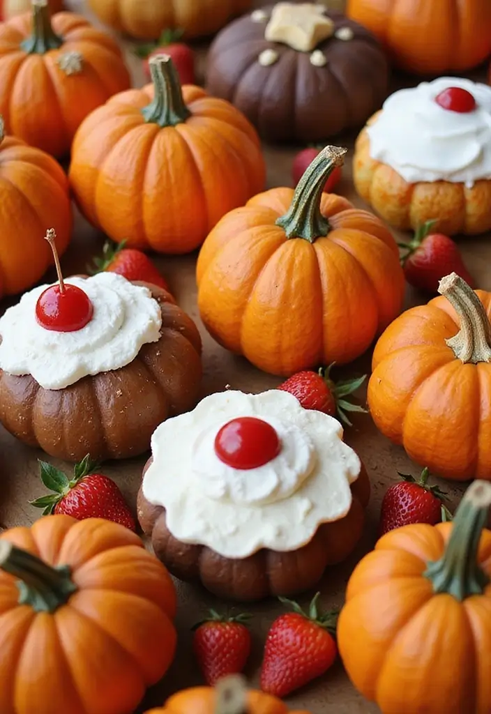 27 Fall Pumpkin Painting Ideas That Are Fun, Easy, and Festive - 27. Food-Themed Pumpkins