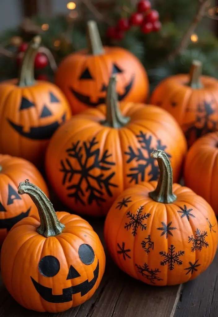 27 Fall Pumpkin Painting Ideas That Are Fun, Easy, and Festive - 9. Holiday-Themed Pumpkins