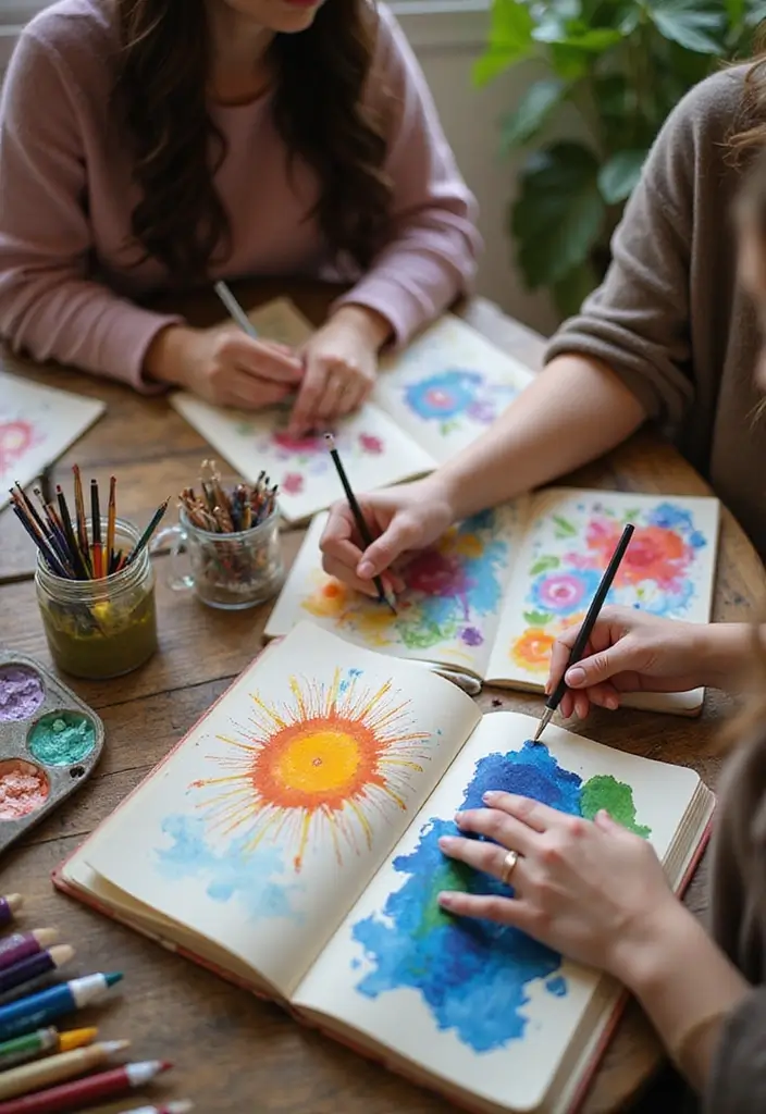 27 Friendship Journal Ideas That Strengthen Bonds and Capture Memories - 24. Art Journaling Together