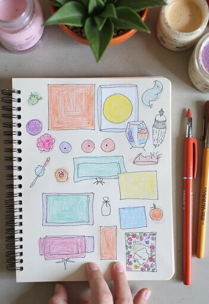 27 Interactive Journal Ideas That Make Writing Engaging and Creative - 20. Sketching Your Ideal Space